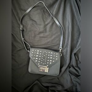 Black Studded Crossbody Shoulder Bag